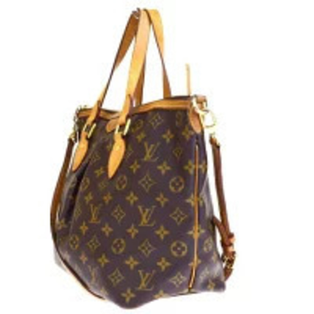 Louis Vuitton Shoulder Handbag Monogram Palermo Bag Leather Brown